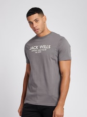 Jack Wills Dark Grey Carnaby 100% Cotton T-Shirt - Image 1 of 6