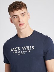 Jack Wills Dark Blue 100% Cotton Carnaby T-Shirt - Image 4 of 6