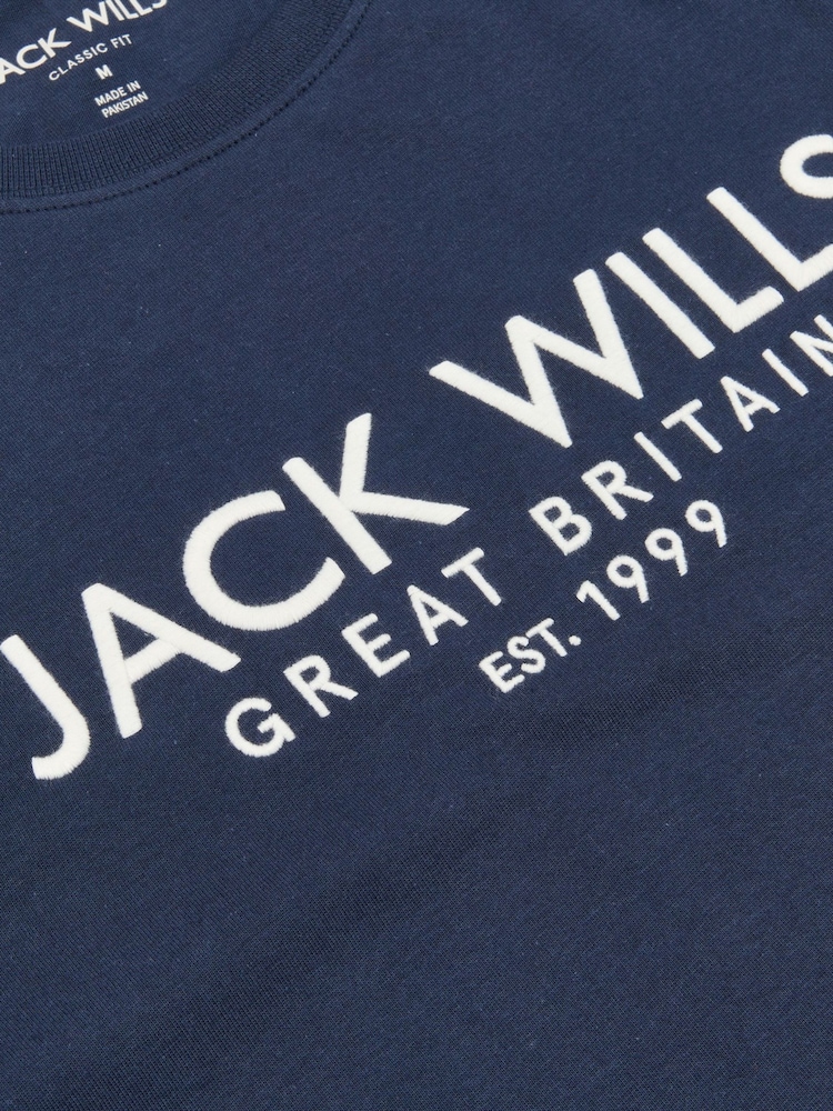 Jack Wills Dark Blue 100% Cotton Carnaby T-Shirt - Image 6 of 6