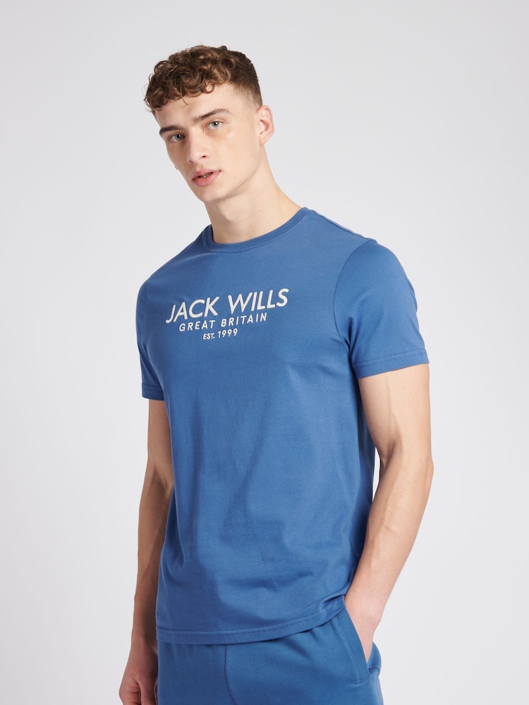 Jack Wills Blue 100% Cotton Carnaby T-Shirt - Image 1 of 6