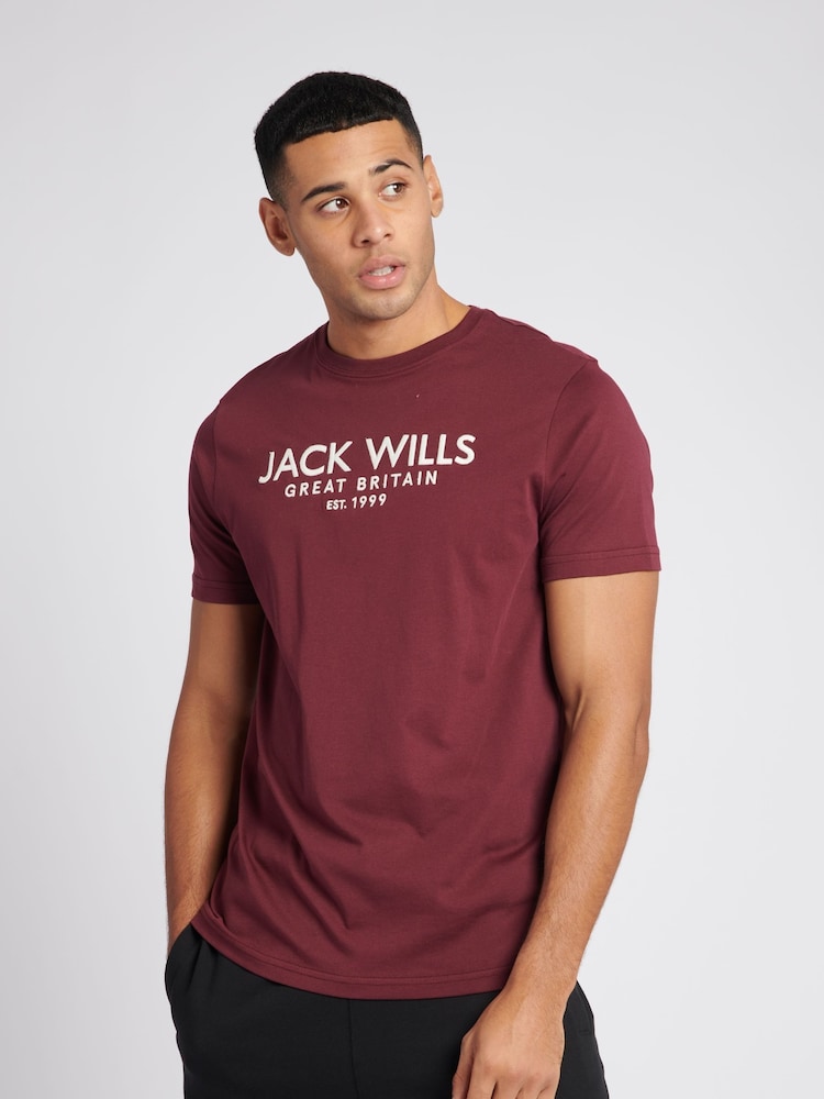 Jack Wills Red 100% Cotton Carnaby T-Shirt - Image 1 of 6