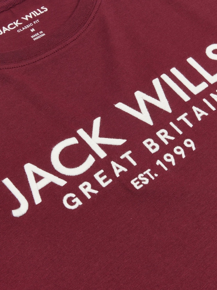 Jack Wills Red 100% Cotton Carnaby T-Shirt - Image 6 of 6