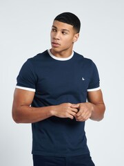 Jack Wills Navy Blue 100% Cotton Pentworth Logo T-Shirt - Image 1 of 5