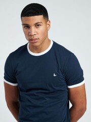 Jack Wills Navy Blue 100% Cotton Pentworth Logo T-Shirt - Image 3 of 5