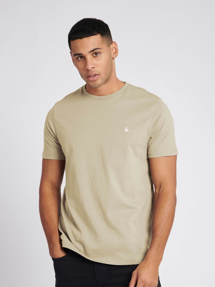 Jack Wills Nude Sandford 100% Cotton T-Shirt - Image 1 of 7