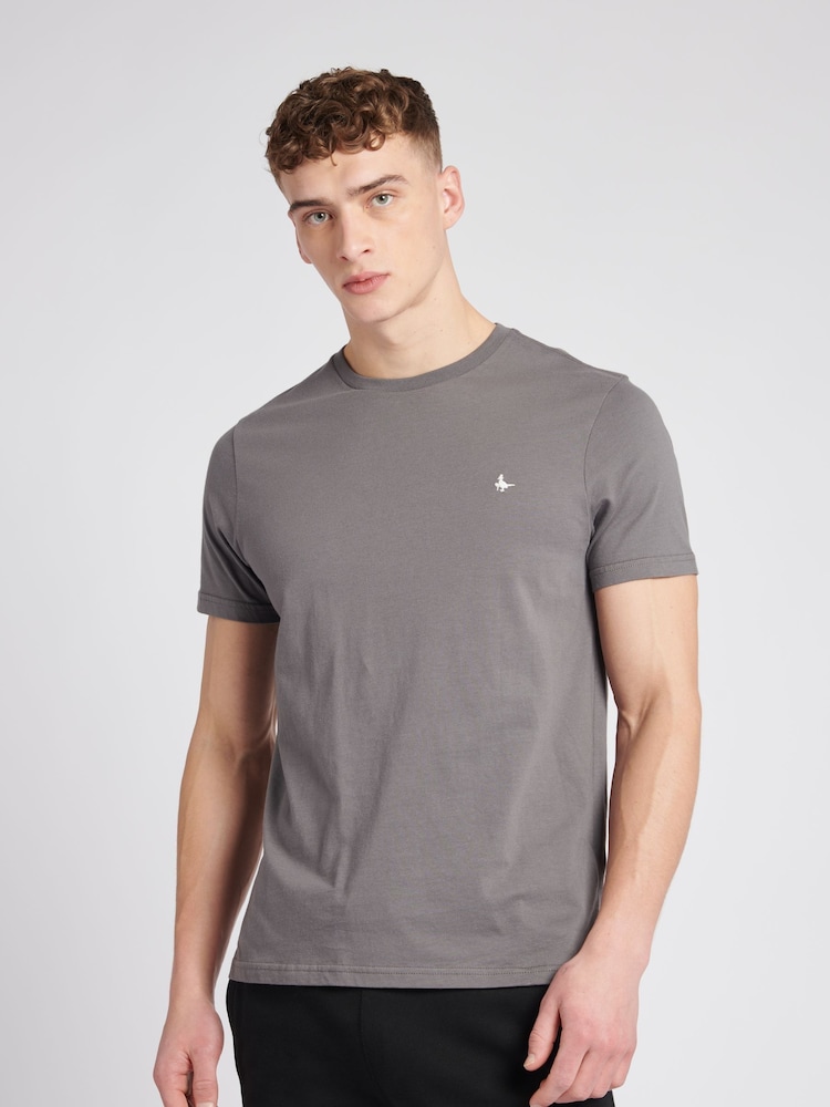 Jack Wills Dark Grey Sandford 100% Cotton T-Shirt - Image 1 of 6