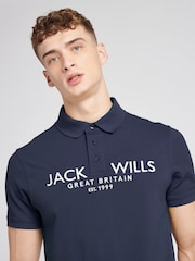 أزرق - قميص بولو بيكيه مصنوع من خامة %100 قطن من Jack Wills - صورة 4 من 7