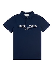 أزرق - قميص بولو بيكيه مصنوع من خامة %100 قطن من Jack Wills - صورة 5 من 7