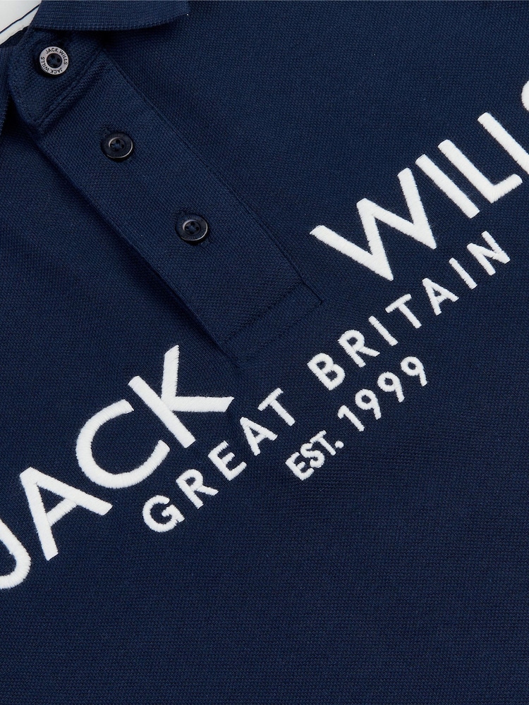 أزرق - قميص بولو بيكيه مصنوع من خامة %100 قطن من Jack Wills - صورة 7 من 7