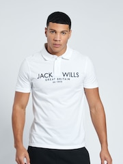 أبيض - قميص بولو بيكيه مصنوع من خامة %100 قطن من Jack Wills - صورة 3 من 6