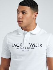 أبيض - قميص بولو بيكيه مصنوع من خامة %100 قطن من Jack Wills - صورة 4 من 6
