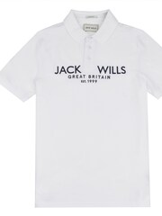 أبيض - قميص بولو بيكيه مصنوع من خامة %100 قطن من Jack Wills - صورة 5 من 6
