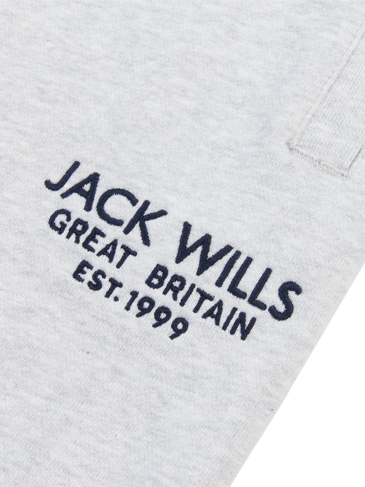 Jack Wills Grey Graphic Haydor 100% Cotton Joggers - Image 6 of 6