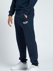 Jack Wills Blue 100% Cotton Graphic Haydor Joggers - Image 3 of 6