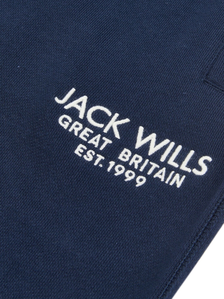 Jack Wills Blue 100% Cotton Graphic Haydor Joggers - Image 6 of 6