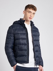 Jack Wills Blue Kershaw Hooded Puffer Jacket - Image 1 of 6