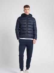 Jack Wills Blue Kershaw Hooded Puffer Jacket - Image 3 of 6