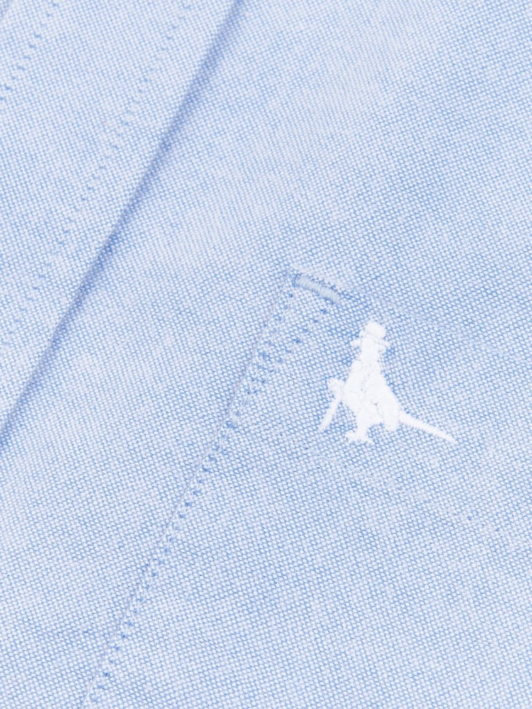 Jack Wills Blue Wadsworth Oxford 100% Cotton Shirt - Image 6 of 6
