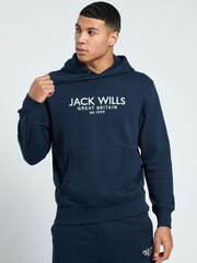 Jack Wills Dark Blue Batsford 100% Cotton Hoodie - Image 1 of 5