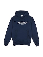 Jack Wills Dark Blue Batsford 100% Cotton Hoodie - Image 4 of 5