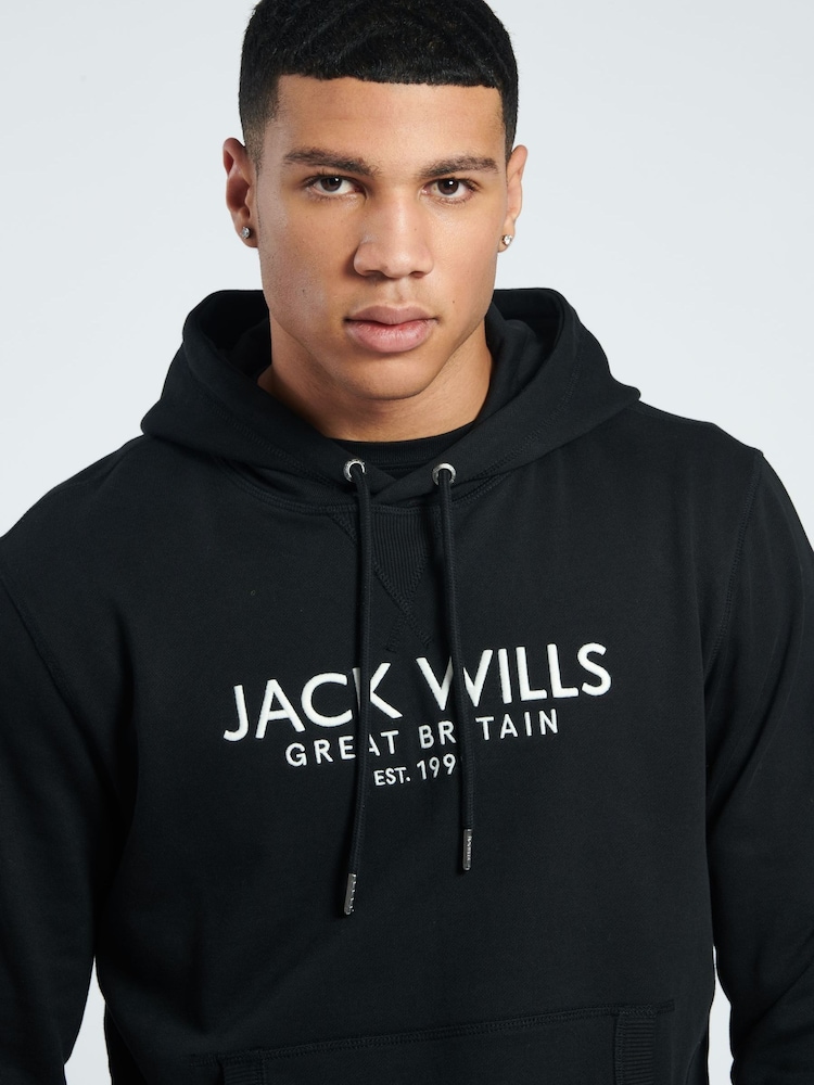 Jack Wills Black 100% Cotton Batsford Hoodie - Image 3 of 3