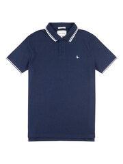 Jack Wills Blue Edgewear Pique 100% Cotton Polo Shirt - Image 5 of 6