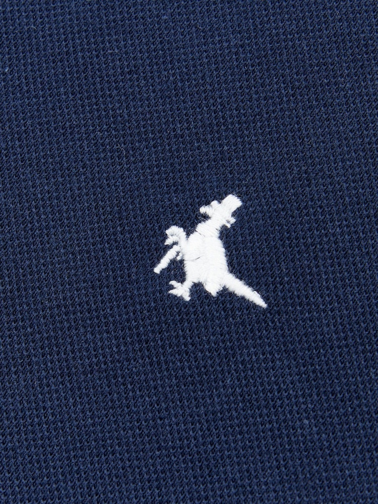 Jack Wills Blue Edgewear Pique 100% Cotton Polo Shirt - Image 6 of 6