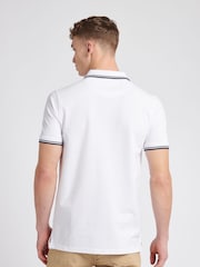 Jack Wills White Edgewear Pique 100% Cotton Polo Shirt - Image 2 of 6