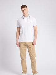 Jack Wills White Edgewear Pique 100% Cotton Polo Shirt - Image 3 of 6