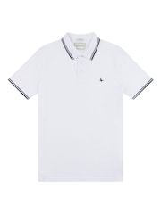 Jack Wills White Edgewear Pique 100% Cotton Polo Shirt - Image 5 of 6