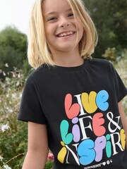 Black Parkinson's Charity Next Print T-Shirt (3-16yrs) - Image 1 of 5