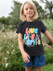 Black Parkinson's Charity Next Print T-Shirt (3-16yrs) - Image 2 of 5