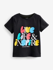 Black Parkinson's Charity Next Print T-Shirt (3-16yrs) - Image 4 of 5