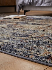 Navy Blue Rustic Abstract Rug - Image 2 of 7