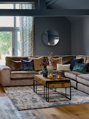 Navy Blue Rustic Abstract Rug - Image 5 of 7