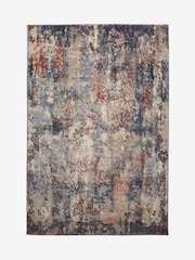Navy Blue Rustic Abstract Rug - Image 6 of 7