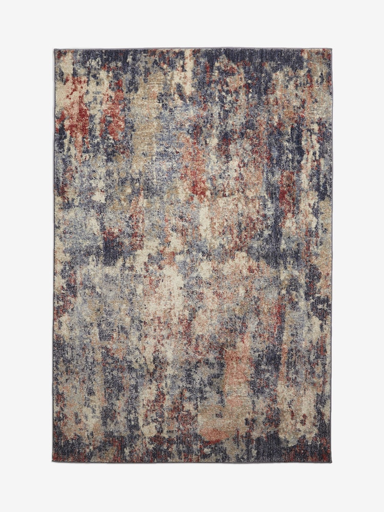 Navy Blue Rustic Abstract Rug - Image 7 of 7