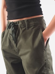Khaki Green Parachute Cotton Cargo Trousers - Image 4 of 6