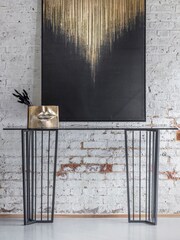 Libra Interiors Black Abington Tinted Glass Top Console Table - Image 1 of 4
