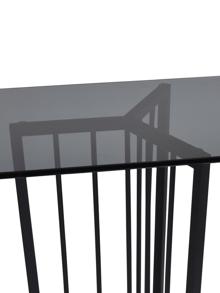 Libra Interiors Black Abington Tinted Glass Top Console Table - Image 2 of 4