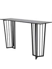 Libra Interiors Black Abington Tinted Glass Top Console Table - Image 4 of 4