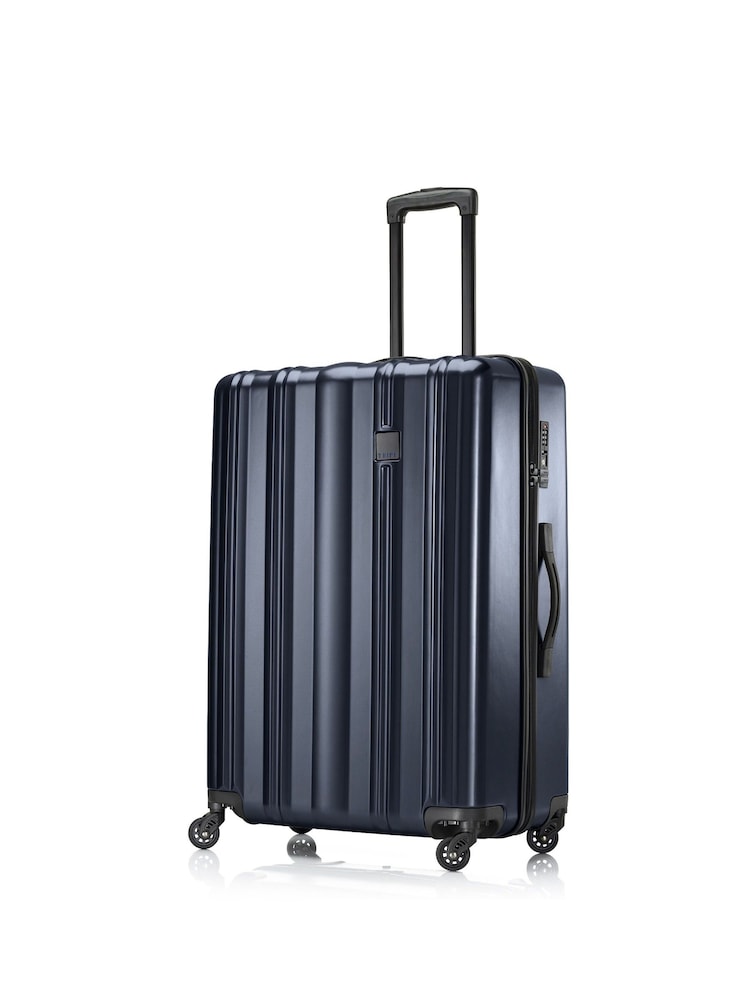 Tripp Navy Blue Retro Large 4 Wheel 76cm Suitcase With TSA Lock - Image 1 of 4