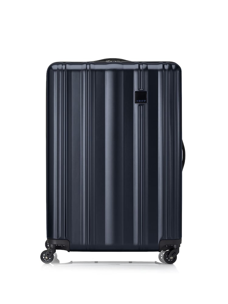 Tripp Navy Blue Retro Large 4 Wheel 76cm Suitcase With TSA Lock - Image 2 of 4