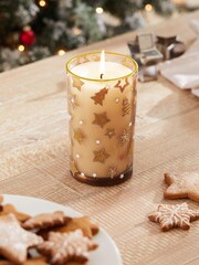 Natural Gingerbread Fragranced Pillar Christmas Candle - Image 1 of 4