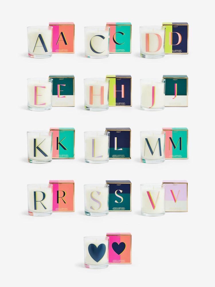 Multi Alphabet Lemon and Bergamot Fragranced Candle - Image 2 of 4