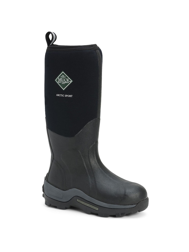 Muck Boots Black Arctic Sport Pull On Wellington Boots - Image 2 of 4