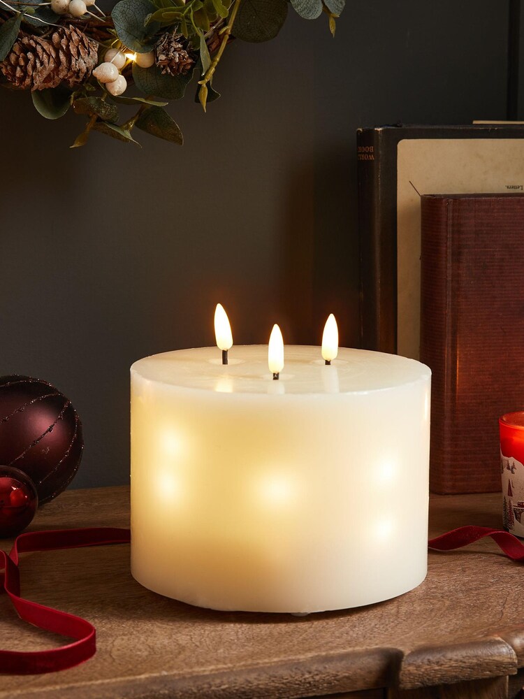 Red Festive Spice Fragranced Christmas Light Up LED Candle - Image 1 of 4