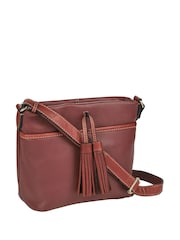 Osprey London Purple The Savanna Leather Cross-Body Bag - Image 2 of 4