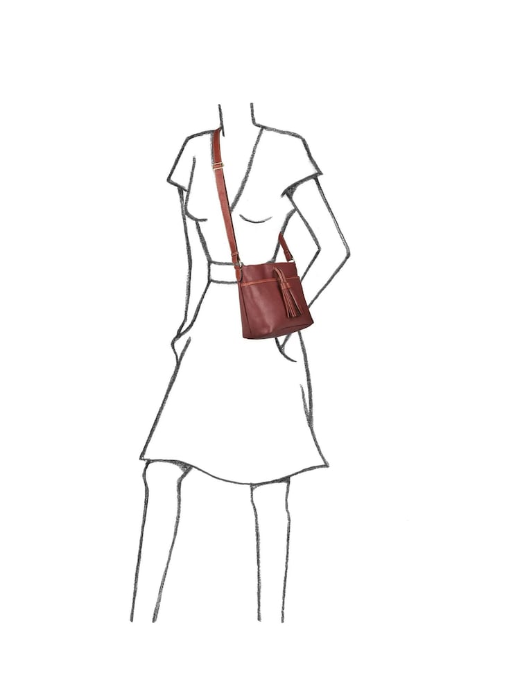 Osprey London Purple The Savanna Leather Cross-Body Bag - Image 4 of 4