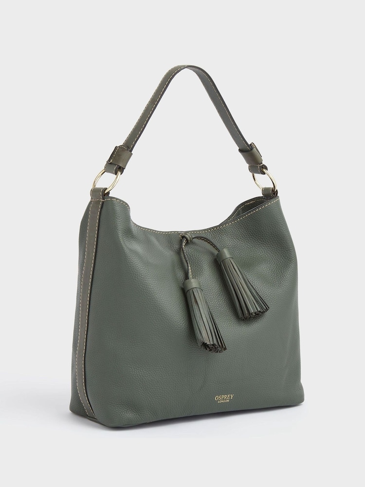Osprey London Purple The Savanna Leather Hobo Bag - Image 2 of 5 Osprey London Purple The Savanna Leather Hobo Bag - Image 2 of 5
